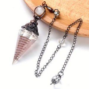 Rose Quartz Chip Crystal Pendulum